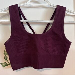 Athletic Works Deep Purple Ribbed Sports Bra